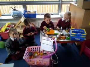 Junior Infants busy in the shop!